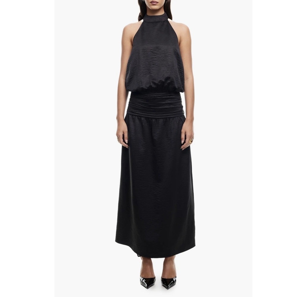 Lioness Sylvie Mock Neck Maxi Dress In Black Size Medium